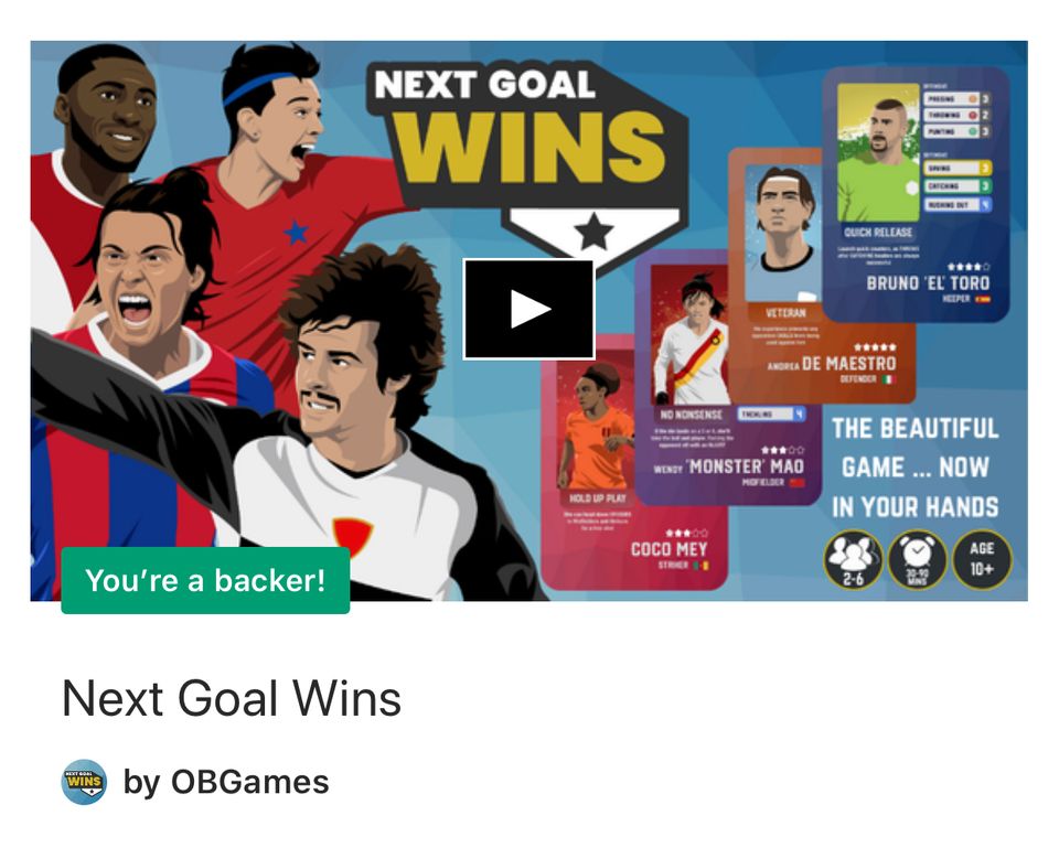Back it! 'Next Goal Wins' New Football Board Game on Kickstarter!